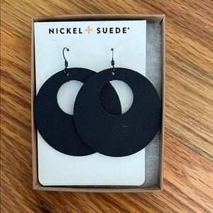 Nickel + Suede Navy Nova Earrings